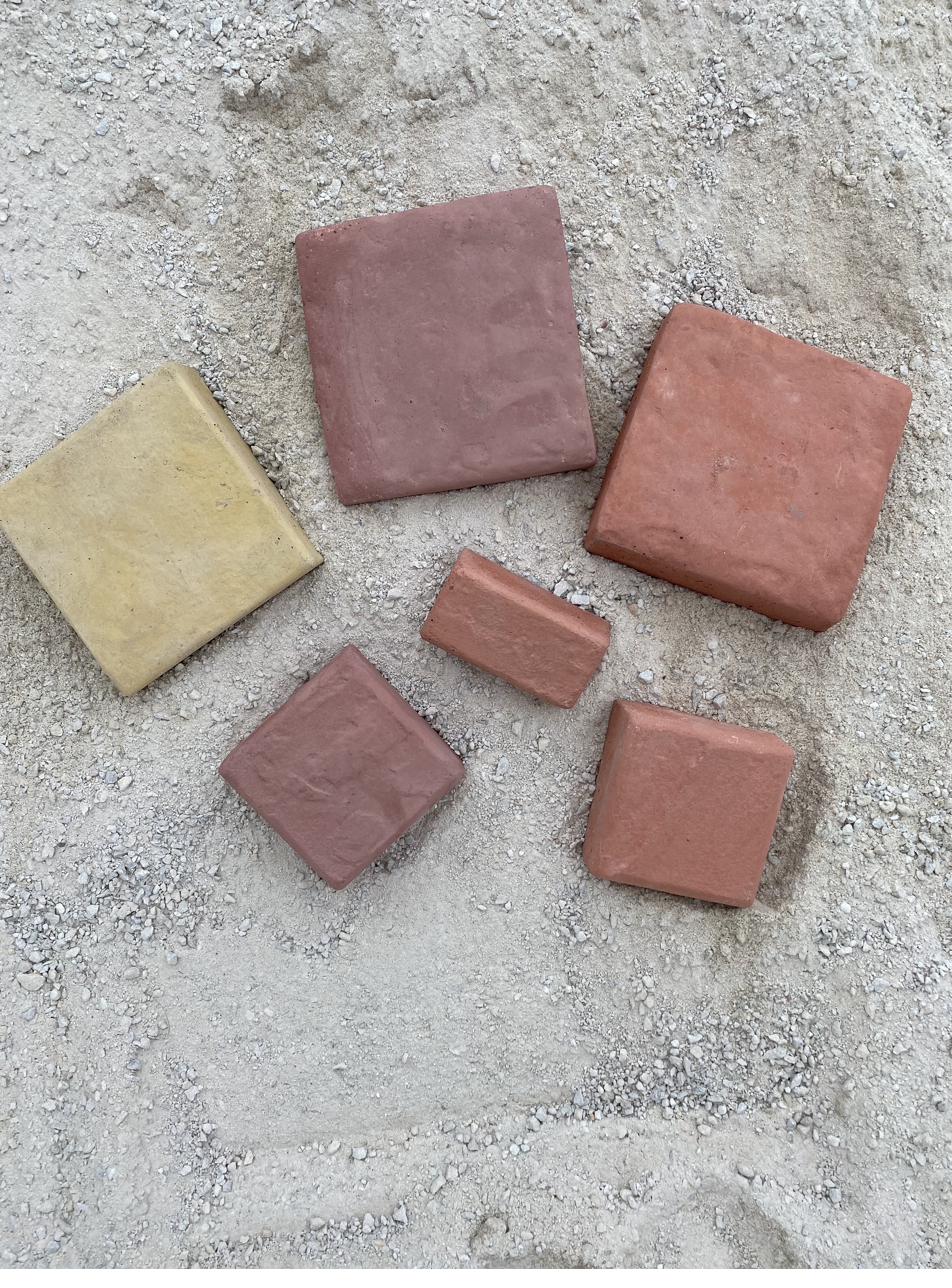 Yellow, Red and Terracotta colour samples